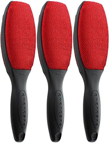 Evercare Magik Brush with Black Handle- Double-Sided Lint Remover Brush, Pet Hair and Dust Cleaner for Clothing, Bedding, Upholstery - Trusted Fabric Lint Roller, Reusable Lint Brush (3-Pack)