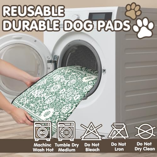 2PC Non-Slip Reusable Pee Pads, Washable Absorbent Dog Mat 35x24in