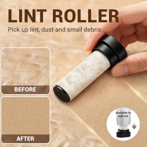 Fabric Shaver, 3 in 1 Lint Remover with Hair Remover Brush & Lint Rollers, Digital Led Display, 3 Speeds with Replaceable Blades, Remove Pilling for Clothes, Furniture, Sweater, Couch, Blanket, Pet