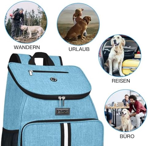 BAGLHER丨Dog Travel Bag, Airline Approved Pet Supplies Backpack, Dog Travel Backpack with 2 Silicone Collapsible Bowls and 2 Food Baskets