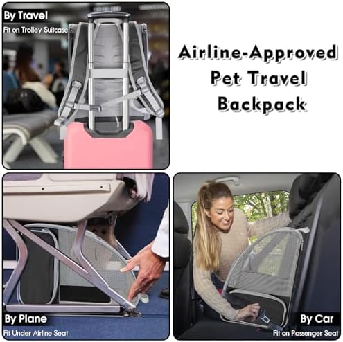Cat Backpack Carrier, Ventilated Dog Mesh Backpack Carrier for Small Pet