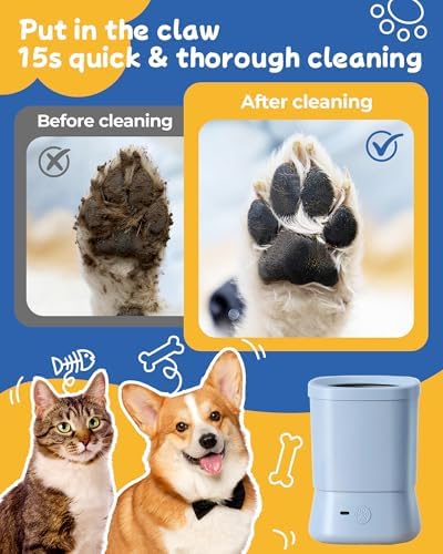 Electric Dog Paw Cleaner for Dogs，2 Speeds Automatic Dog Foot Paw Washer for Medium Large Cat Dog Pet