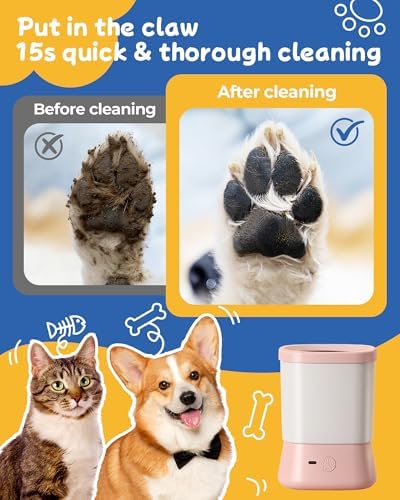 Electric Dog Paw Cleaner for Dogs，2 Speeds Automatic Dog Foot Paw Washer for Medium Large Cat Dog Pet