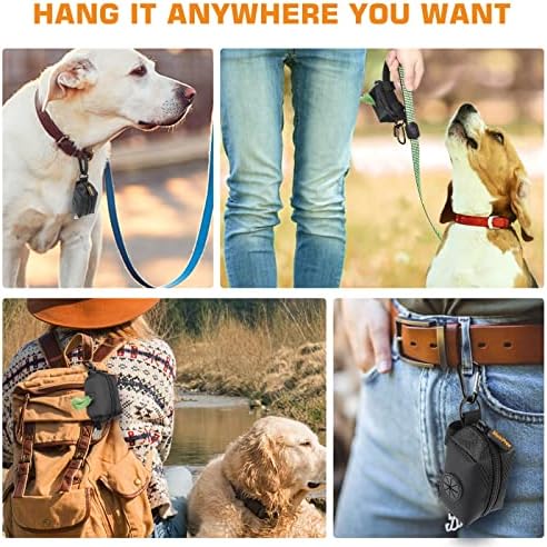 MalsiPree Dog Poop Bag Dispenser with Used Waste Bag Holder Carrier - Improved Elastic Strap & Metal Buckle Greatly fits Any Dog Leash | Bags Not Included
