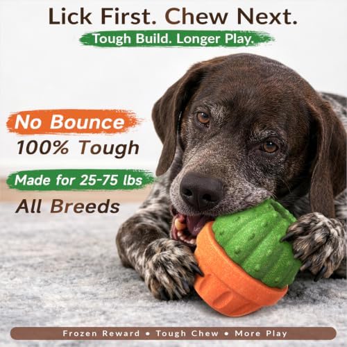 KADTC L, 3 in 1, Frozen Treat Dog Toy, Kibble Dispenser & Chew & Lick Ball