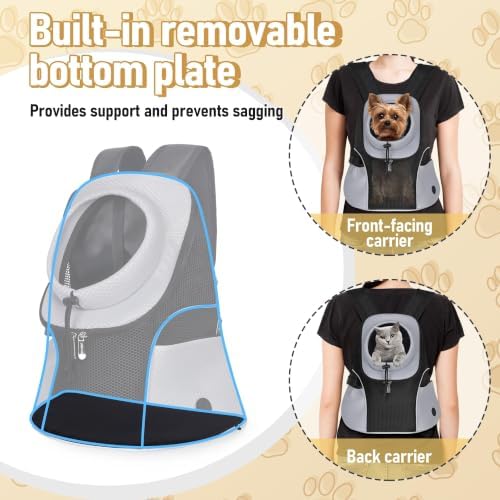 WOYYHO Pet Dog Carrier Backpack, Ventilated Mesh Small Dog Front Backpack