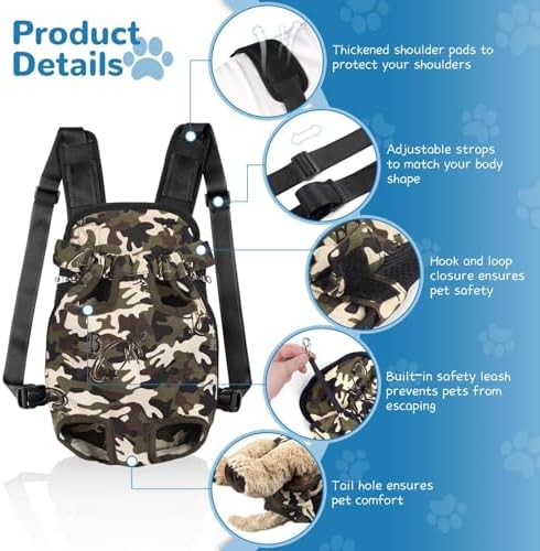 YUDODO Pet Dog Carrier Backpack Adjustable Front Carrier for Small Dog Cat