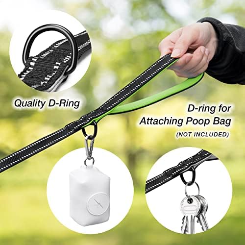 PHOEPET 5 Feet Heavy Duty Dog Leash - Reflective - Soft Padded Handle