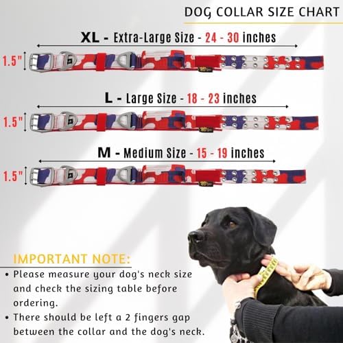 ADITYNA Heavy Duty Dog Collar for Extra-Large Dogs with Traffic Handle