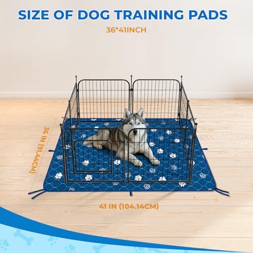 Fostanfly Washable Pee Pads for Dogs, Ultra-Absorbent, 2 Pack 36"x41" Blue
