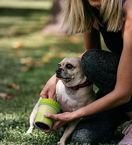 Dexas MudBuster Small Dog Paw Cleaner, Green, For Paws up to 2 inches Wide, Gentle Silicone Bristles for Quick, Easy Cleaning (Pack of 6)
