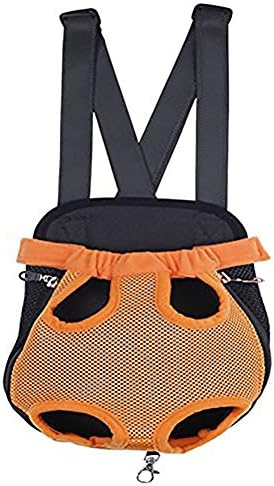 Front Cat Dog Backpack Travel Bag Sling Carrier Portable Outdoor Lightweight and Soft Comfortable Puppy Kitty Rabbit Double-Sided Pouch Shoulder Carry Tote Handbag Orange S