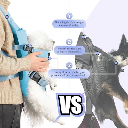 YUDODO Front Pet Carrier Backpack for Small Dog, Legs Out Dog Chest Carrier