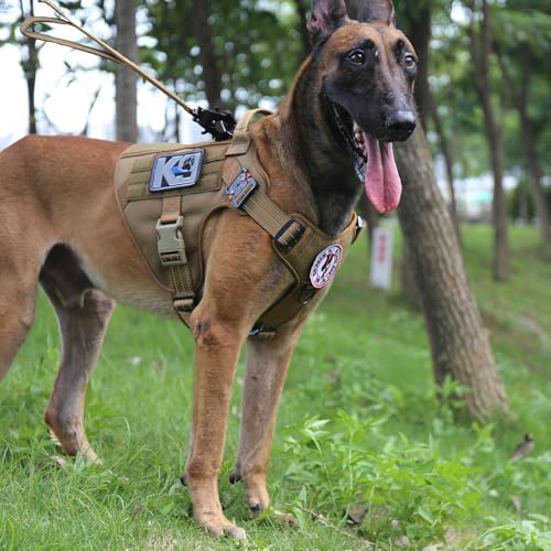 ICEFANG Tactical Dog Harness for Large Dogs,Reflective No Pull Dog Vest