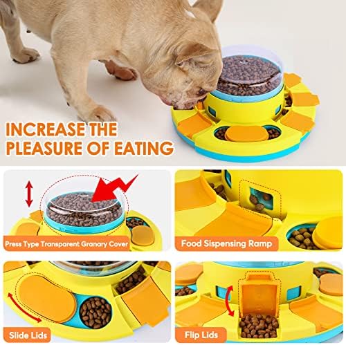 2 Levels Dog Puzzle Toys, Slow Feeder Dog Bowls for Small/Medium/Large Dogs, Treat Dispensing Interactive Dog Toys for Boredom and Stimulating Interactive Dog Toys IQ Training