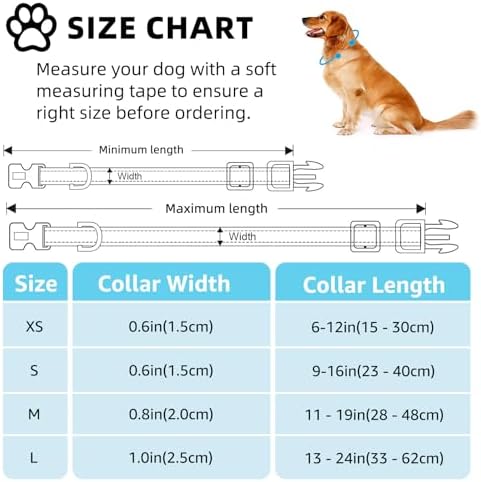 Reflective Personalized Dog Collar, Custom Embroidered Name & Number