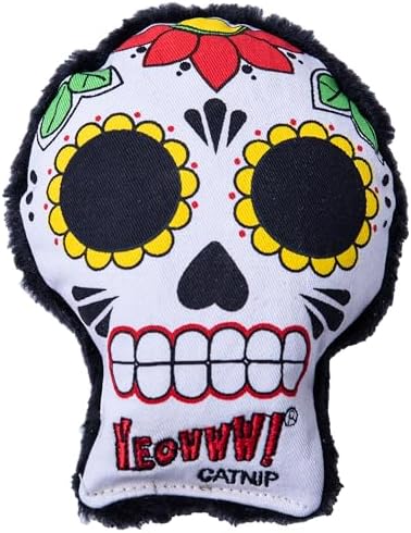 Yeowww! Catnip La CAT-rina Toy for Cats - Día de Los Muertos Design - Made in the USA - Stuffed with Organically Grown Catnip