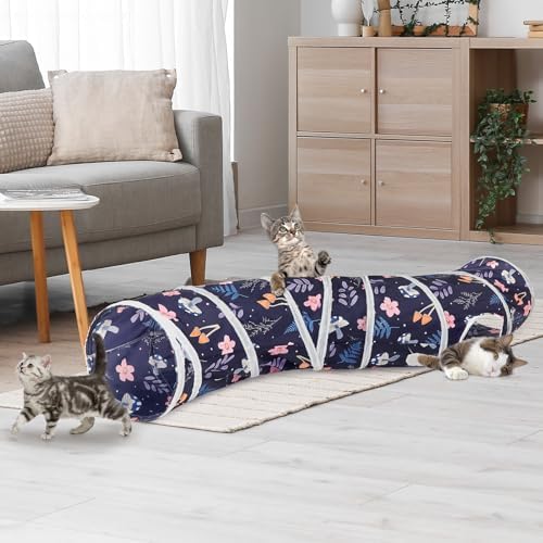 Glittme S-Shape Cat Tunnel, Foldable Cat Tunnels for Indoor Cats
