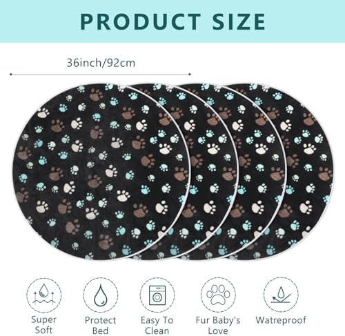 4 Pack Washable Whelping Pad Whelping Supplies Absorbent Reusable Puppy Training Pads Reusable Dog Mat for Floor Non Slip Washable Pee Mat for Dogs(Dark Gray,36 Inch)