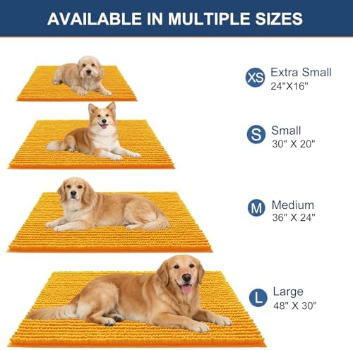 OLANLY Dog Door Mat for Muddy Paws 36x24, Extra Absorbent Chenille Mud Mat