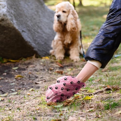 Dyforce 600 Count Dog Poop Bags Rolls with Dispenser Pink