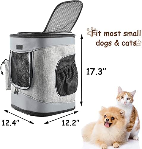 Solaris Adjustable Pet Carrier Backpack for Dogs and Cats, Puppies, Portable Cat Carrier Backpack with Bottle Pocket, Two Mesh Window for Breath
