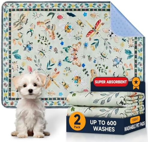 Washable Pee Pads for Dogs 2 Pack,Reusable Puppy Pads, 2026 Upgraded Puppy Pad 36"x48", Waterproof Puppy Pads, Super Absorbent Training Pads for Puppies (Green Medallion, 36"x48"(Pack of 2))