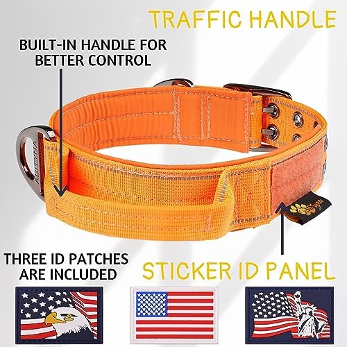 ADITYNA Heavy Duty Dog Collar for Large Dogs with Traffic Handle