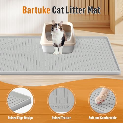 Silicone Cat Litter Box Mat 34"x 20" Extra Large Cat Rubber Mat