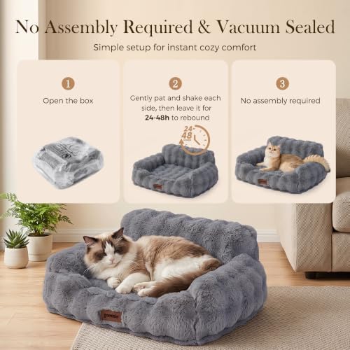 ZOMISIA Orthopedic Cat Couch Bed for Indoor Cats, Removable Washable Cover