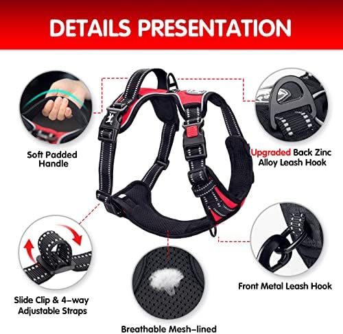 PoyPet Dog Harness and Leash Set, No Pull Vest with Front Clip and Handle