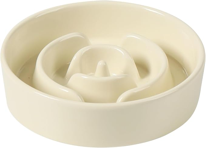 Havniva Ceramic Slow Feeder Dog Bowls, 0.9 Cups Dog Bowl Slow Feeding for Small Breed, 6.1inch Puzzle Dog Food Bowl Slow Feeder Non-Slip Anti-Gulping and Anti-Choking Reduces Bloating
