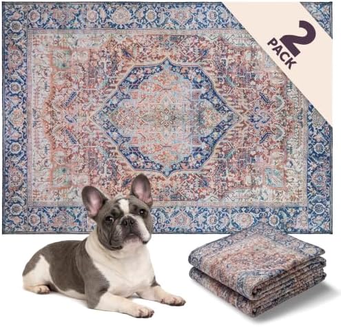 Lovewag Reusable Washable Dog Pee Pads, Rustic Terracotta 36x48, 2 Pack