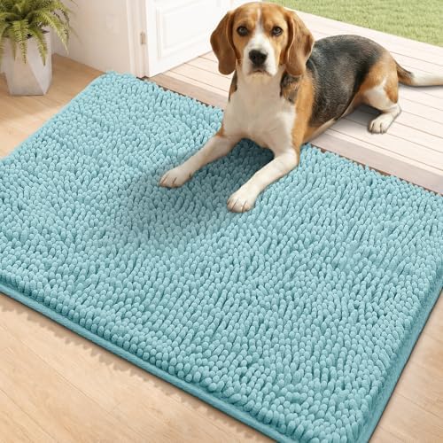 Bcoimo Super Absorbent Dog Door Mat, 36"*24" Anti Slip Mat for Muddy Paws