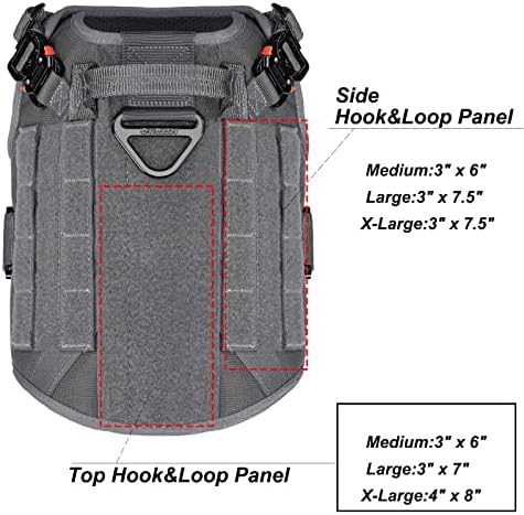 ICEFANG Tactical Dog Harness for Medium Dogs,Full Metal Buckles Dog Vest