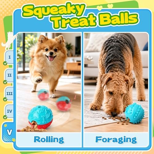 Forfon Upgraded Dog Enrichment Toy Set with Slow Feeder Bowl & Puzzle Toy