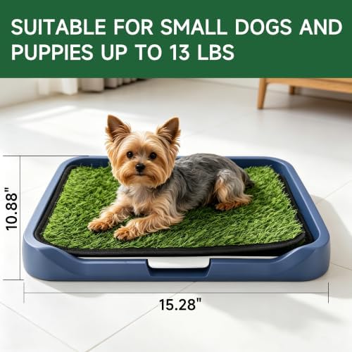 2Pack 18"x14" Artificial Dog Grass Potty Pad with Tray Rubber Backing