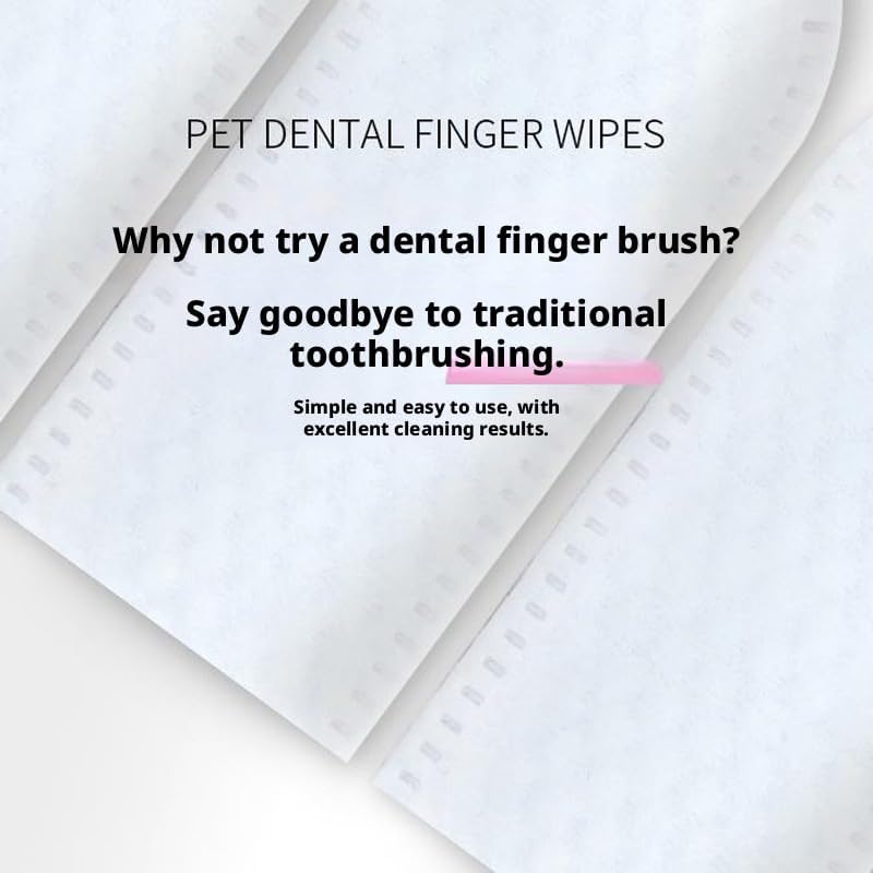 Dog & Cat Teeth Cleaning Wipes, Dental Finger Wipes for Cats & Dogs, Dog Tooth Brushing Kit for Pets, Effective Teeth Cleane - 50 Count