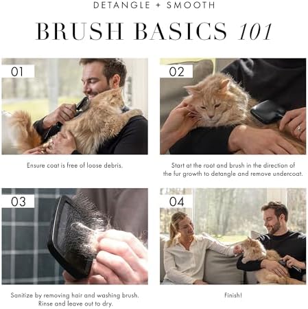 Tweezerman Slicker Brush for Pets-Grooming Brush with Coated Bristles
