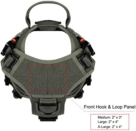 ICEFANG Tactical Dog Harness for Medium Dogs,Full Metal Buckles Dog Vest