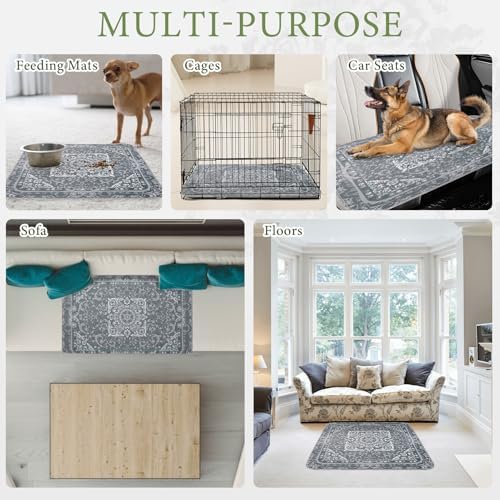 Homimp Washable Pee Pads for Dogs, 2 Pack Reusable Puppy Pads Waterproof, Absorbent and Leakproof Dog Pee Pads, Non Slip Puppy Training Pads, Pet Mat for Floor, Crate, Couch, Whelping,Grey, 18"x24"