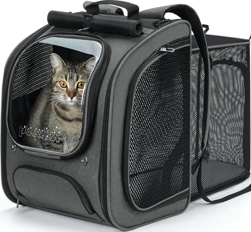 Pecute Cat Backpack Carrier,Large Space Cat Bubble Backpack,Ergonomic,Gray