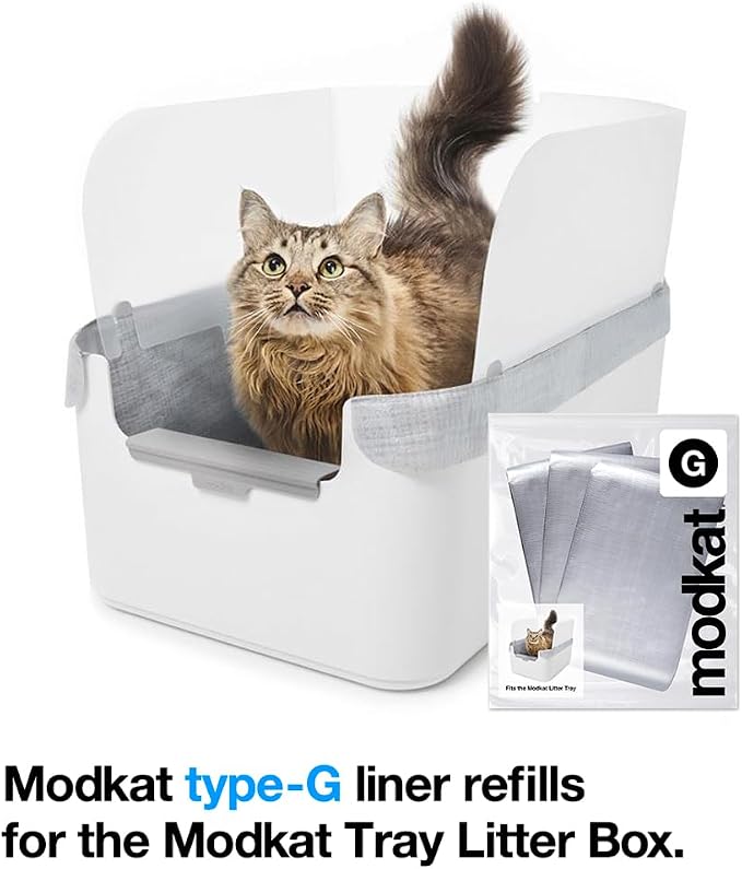 Modkat Cat Litter Box Liners (3-Pack) - Liner Type G -Durable, Tear & Leak Resistant, Secure Fit, Easy to Clean, Unscented