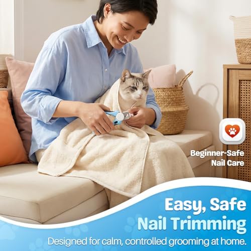 Flexzion Dog Nail Clippers and Cat Nail Trimmer with Safety Guard, Blue
