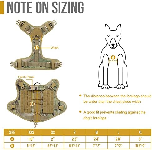 OneTigris Tactical Dog Harness with Handle No-Pull Adjustable for Small Dog