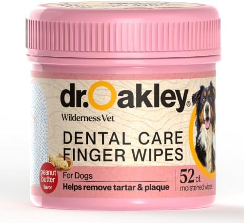 Dr. Oakley Dog Dental Wipes Finger Dental Care - Peanut Butter Flavor