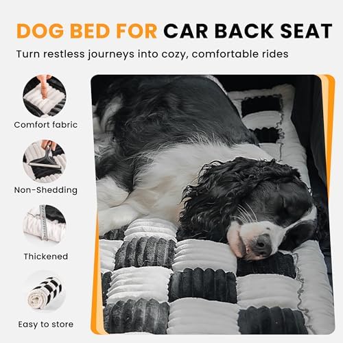 HiPetpy Backseat Dog Bed Mat for Car, Non-Slip Dog Bed for Car Back Seat