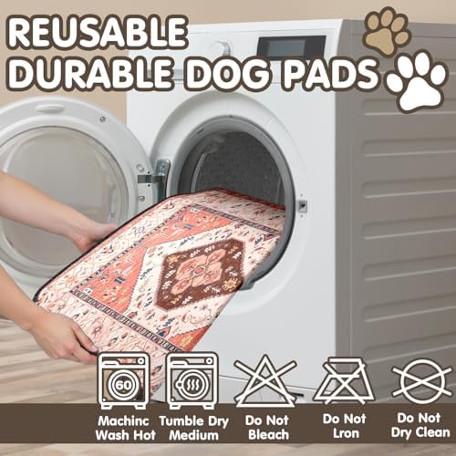 2PC Absorbent Dog Pee Pads, Washable Non-Slip Reusable Mat 35x24in