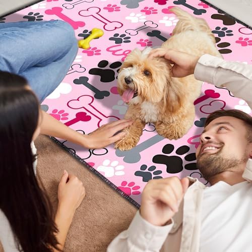 2PC Pink Pet Pee Pads, Washable Absorbent Non-Slip Mat 35x24in