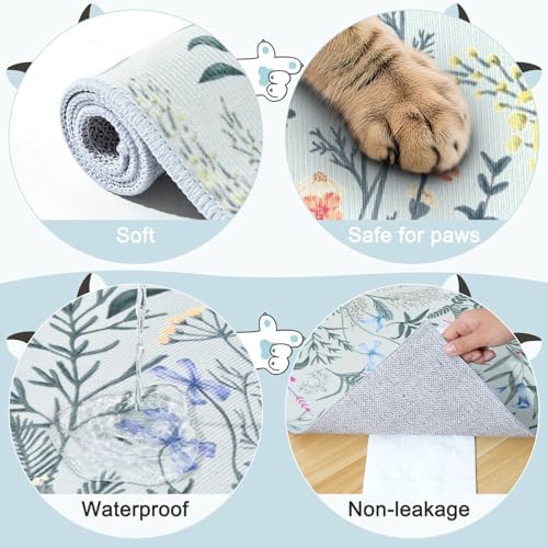 Bienbee Cat Litter Mat, 2 Pack 33" x 22" Machine Washable for Litter Boxes